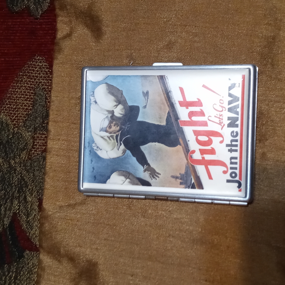 Navy Cigarette Case by Retro ap gogo.